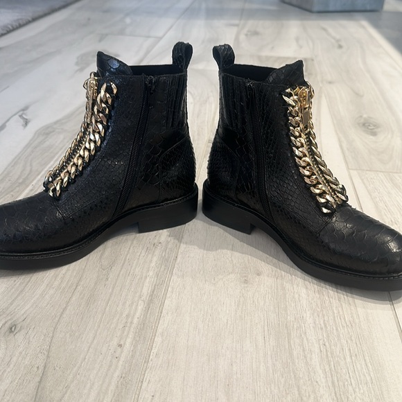 Jeffrey Campbell Snakeskin Chainlink Boots Size 5 - Picture 3 of 7